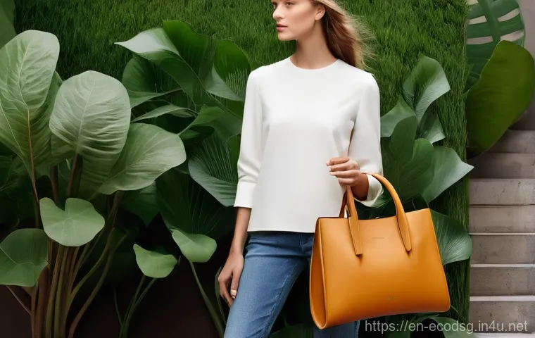 친환경 제품 소재 연구 - **Prompt:** "A bright, inviting scene depicting a person (wearing casual, modest attire, fully cloth...